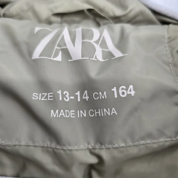 Zara contrasting faux shearling coat jacket big girls size 13-14 - Picture 4 of 5